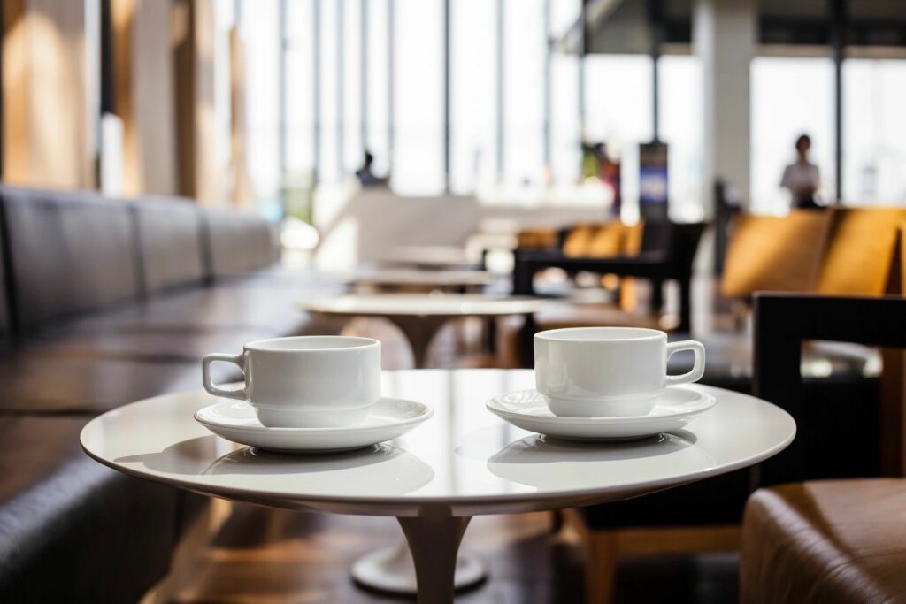 coffee cups on a table